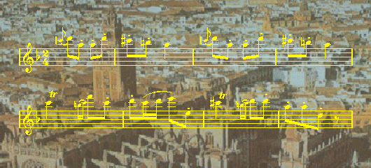 Vue aérienne de Séville, air de la Garde montante